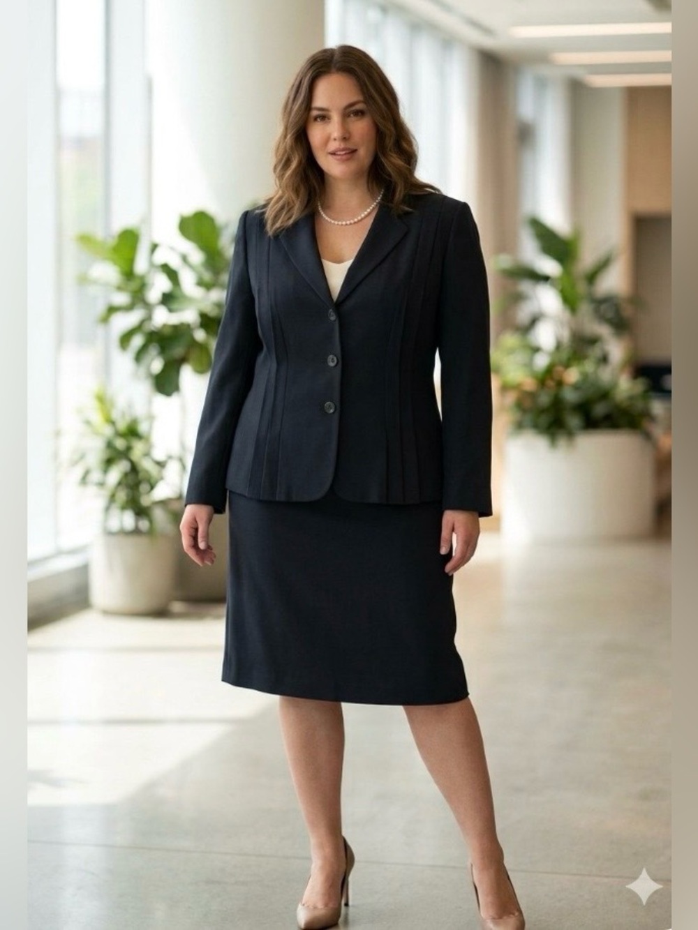 Le Suit Black Skirt Suit, NWOT!